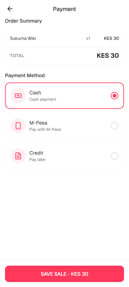 M-Pesa checkout
