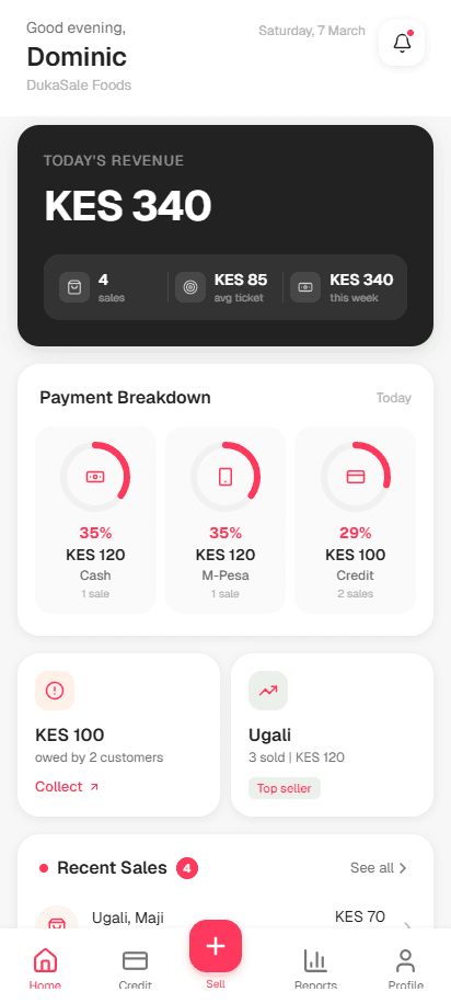 DukaSale home screen