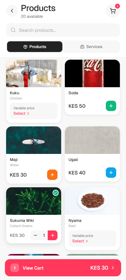 Product grid for selling